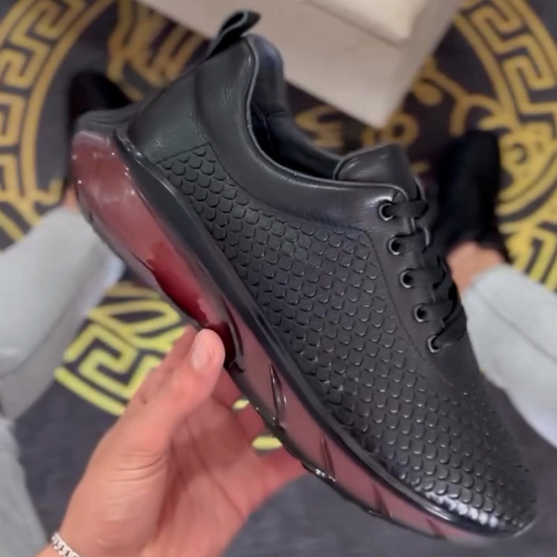 Black Air-Cushion Casual Sneakers