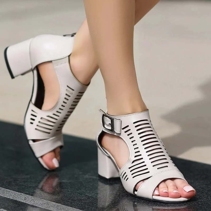 Comfy Leather Buckle Sandals