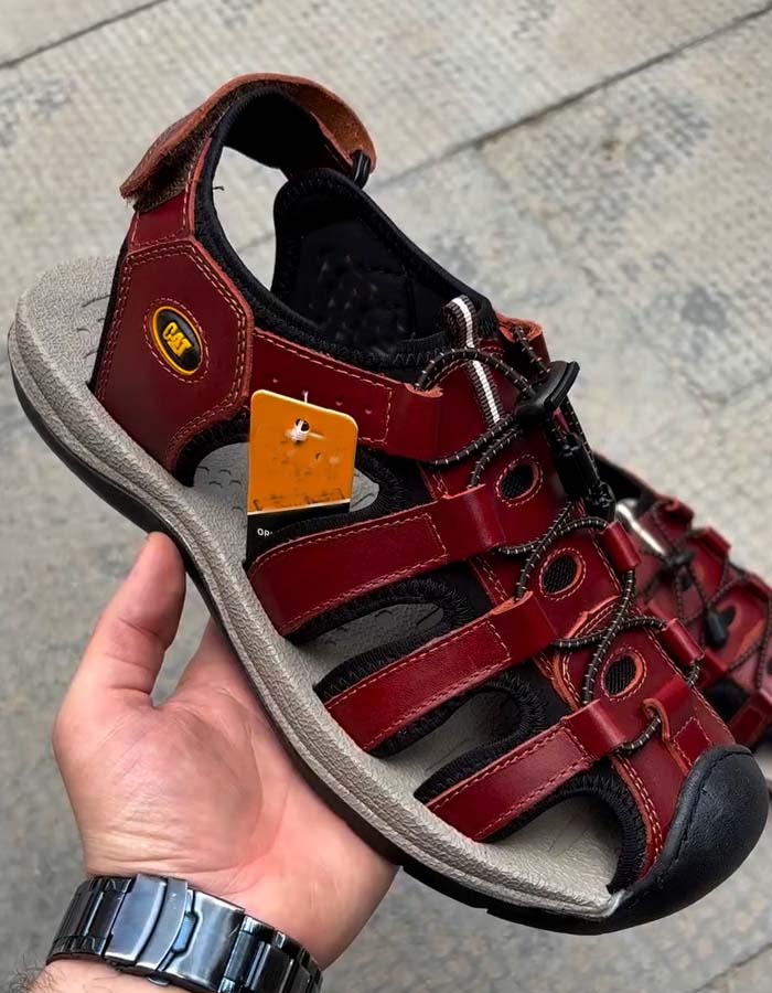 Burgundy Leather Soft Sandals