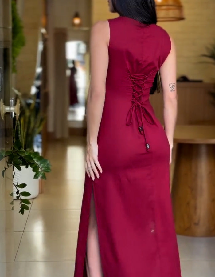 Casual Lace-Up Dress