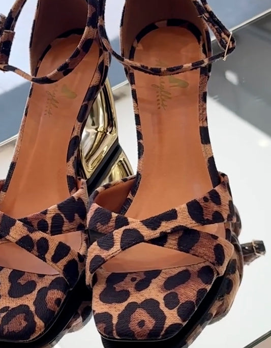 Leopard High-Heel Sandals