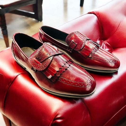 Red Leather Business Shoes