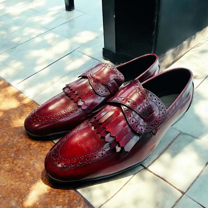 Red Leather Business Shoes