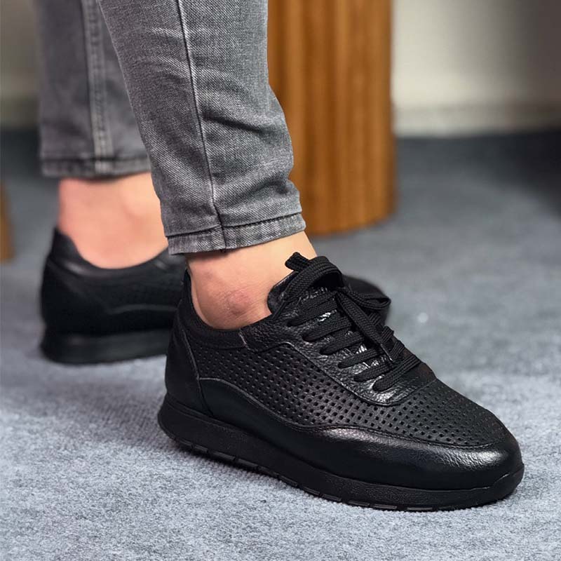 Black Lace-Up Sneakers