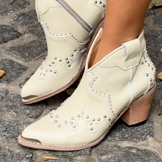 Embroidered Casual Short Boots