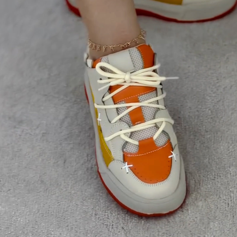 Color-Blocking Platform Casual Shoes