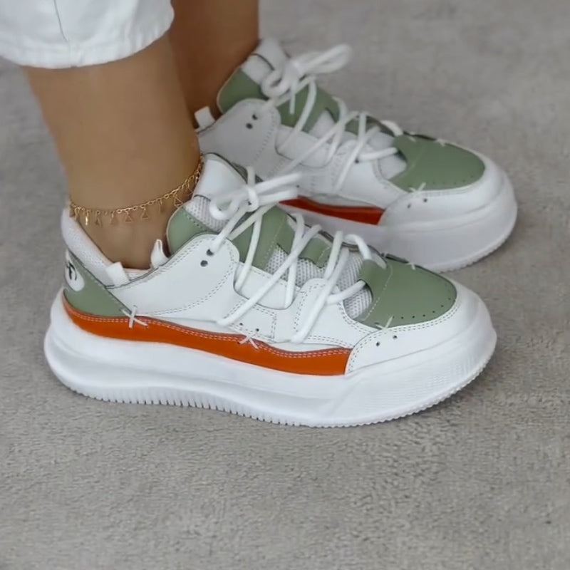 Color-Blocking Platform Casual Shoes