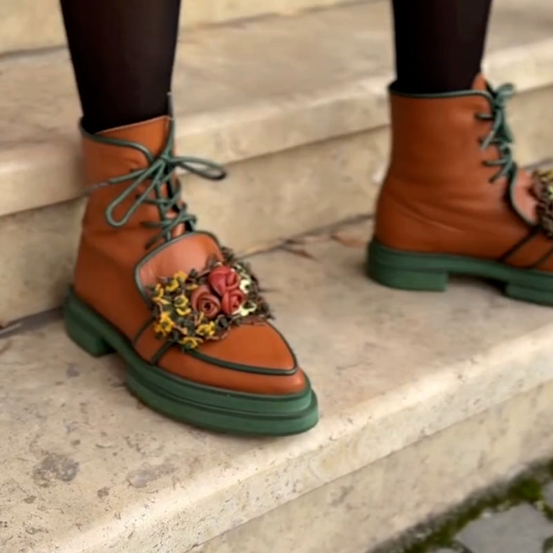 Flower Green-Sole Boots