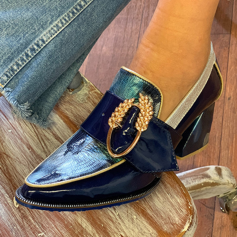 Blue Thick-Sole Shoes