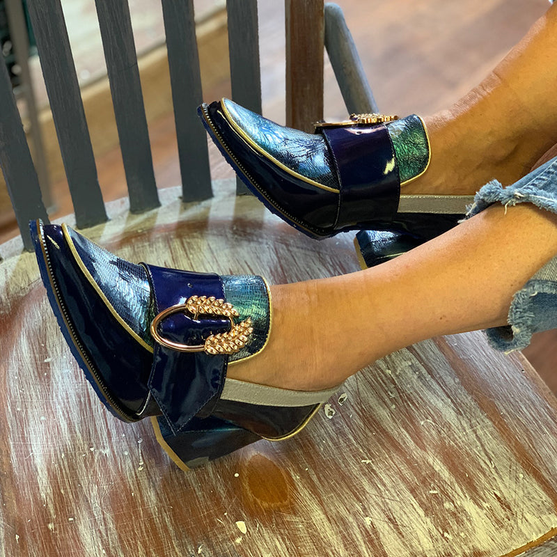 Blue Thick-Sole Shoes