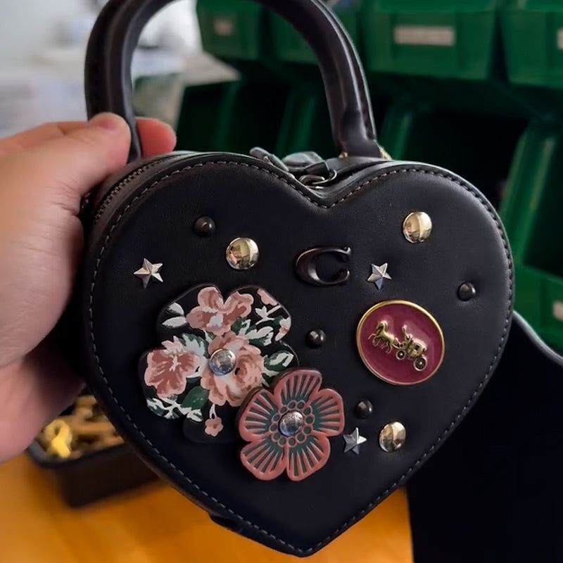 Black Heart-Shaped Bag