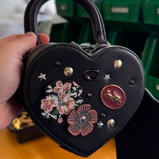 Black Heart-Shaped Bag