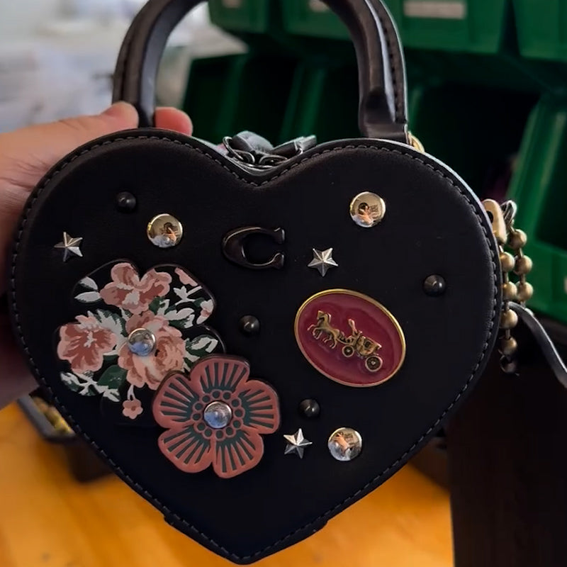 Black Heart-Shaped Bag