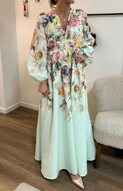 Classy Floral Long Sleeve Dress