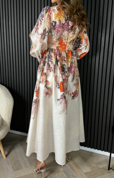 Classy Floral Long Sleeve Dress