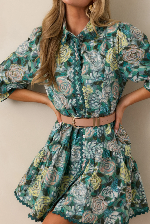 The Fab Floral Short Shirt Dress