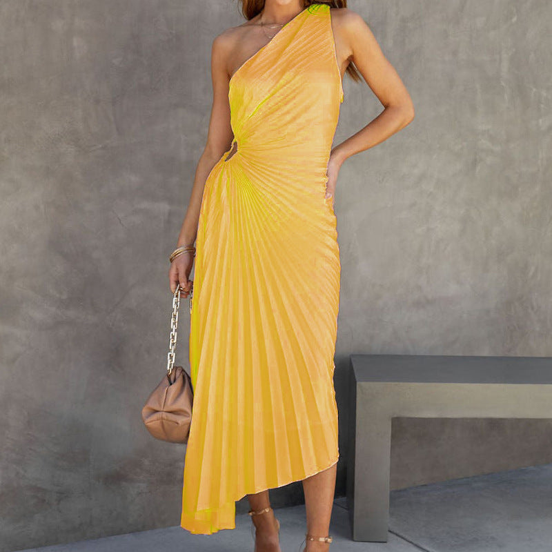 One-shoulder Hollow Maxi Dress