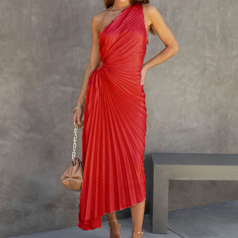 One-shoulder Hollow Maxi Dress
