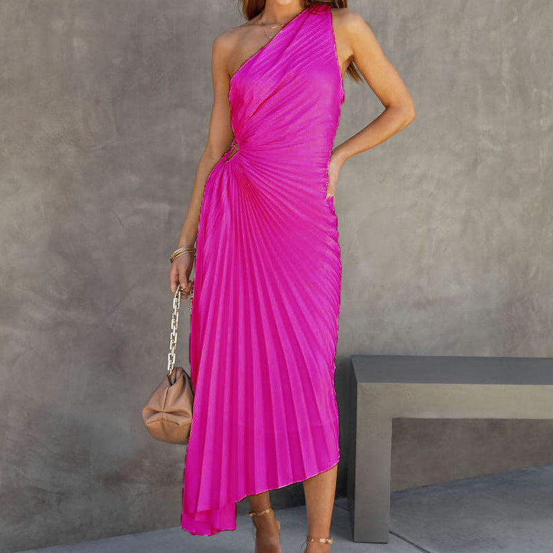 One-shoulder Hollow Maxi Dress