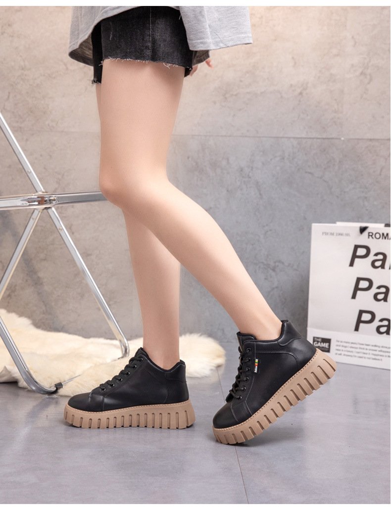 Platform Leather Casual Lace Up Shoes