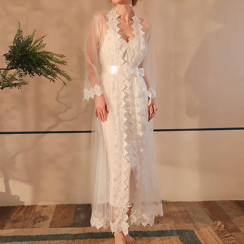 Sexy Satin Two Pieces Sleepwear Robe