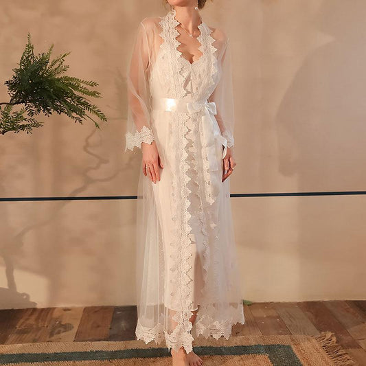 Sexy Satin Two Pieces Sleepwear Robe