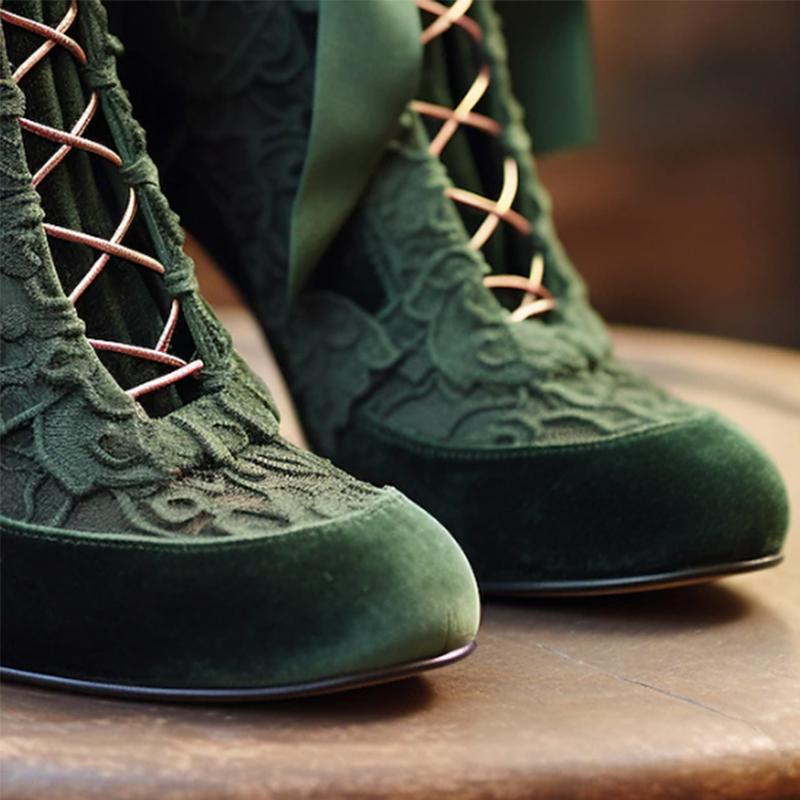 Elegant Lace Suede Party Ankle Boots
