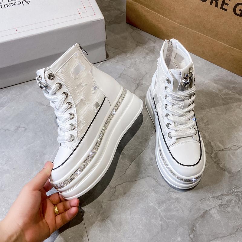 Walking Crystal Mid Heels Shoes