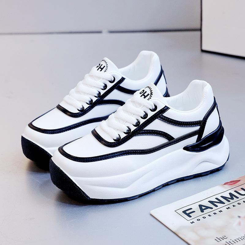 Versatile Leather Platform Shoes