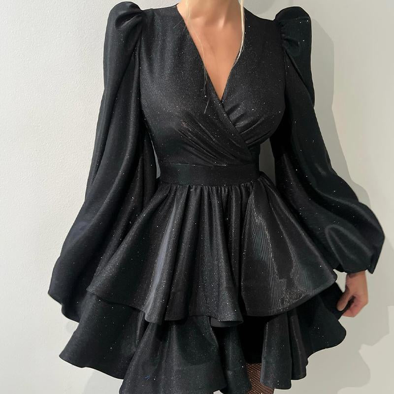 Black Shiny Mini Dress