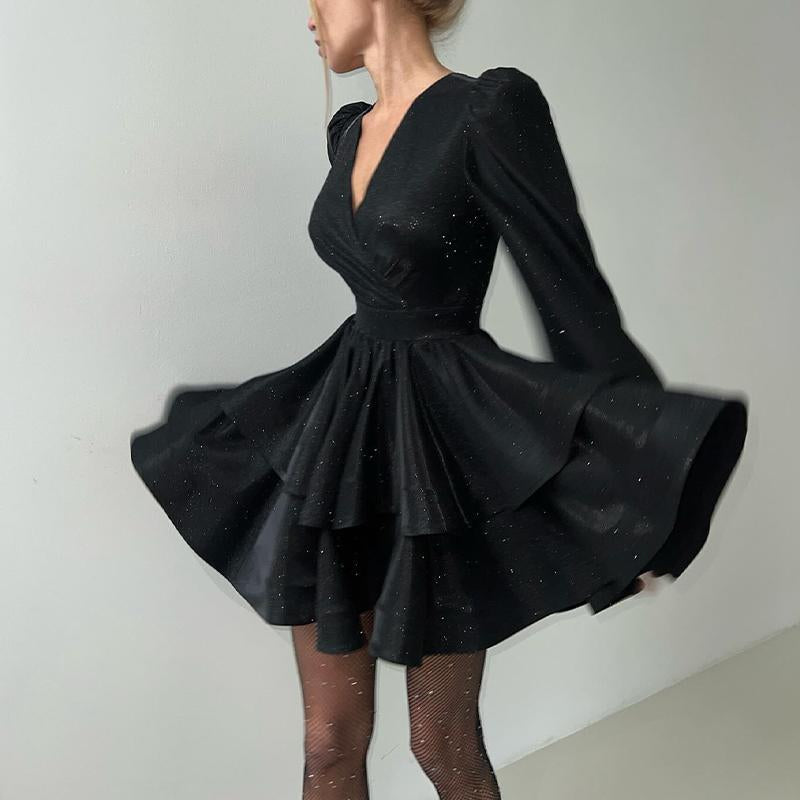 Black Shiny Mini Dress