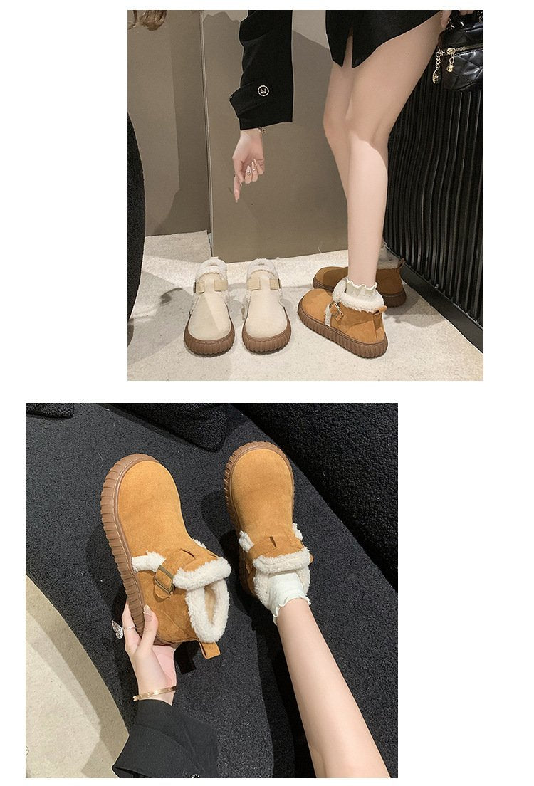 Solid-Color Warm Snow Boots
