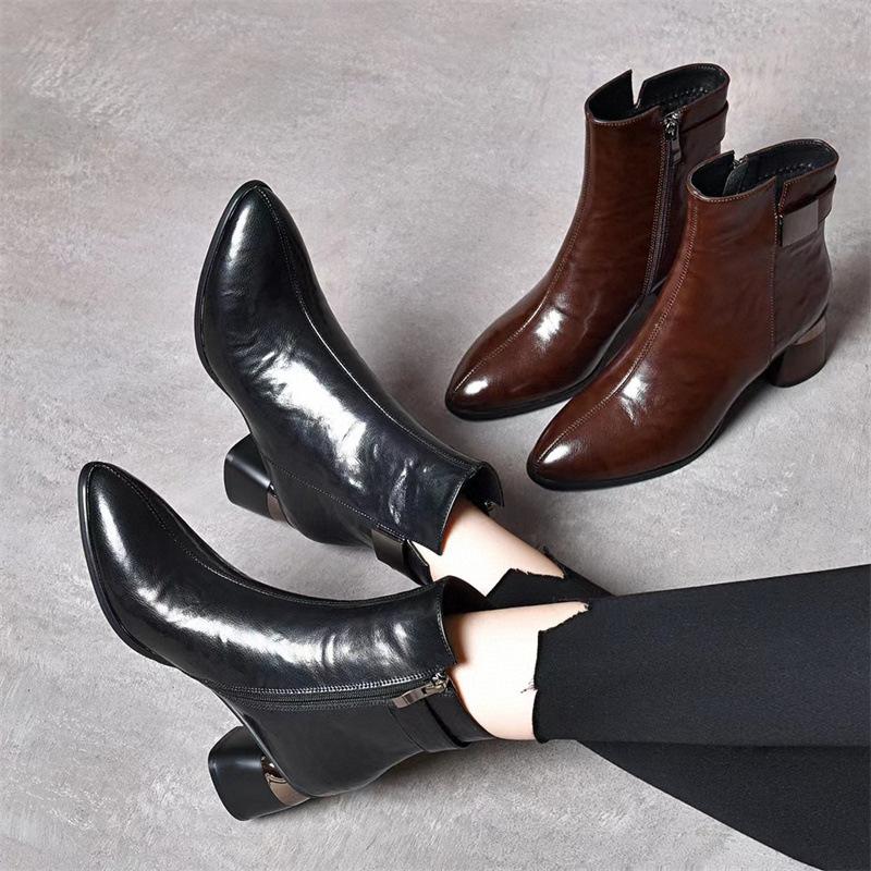 Casual Stretch Leather Soft Boots