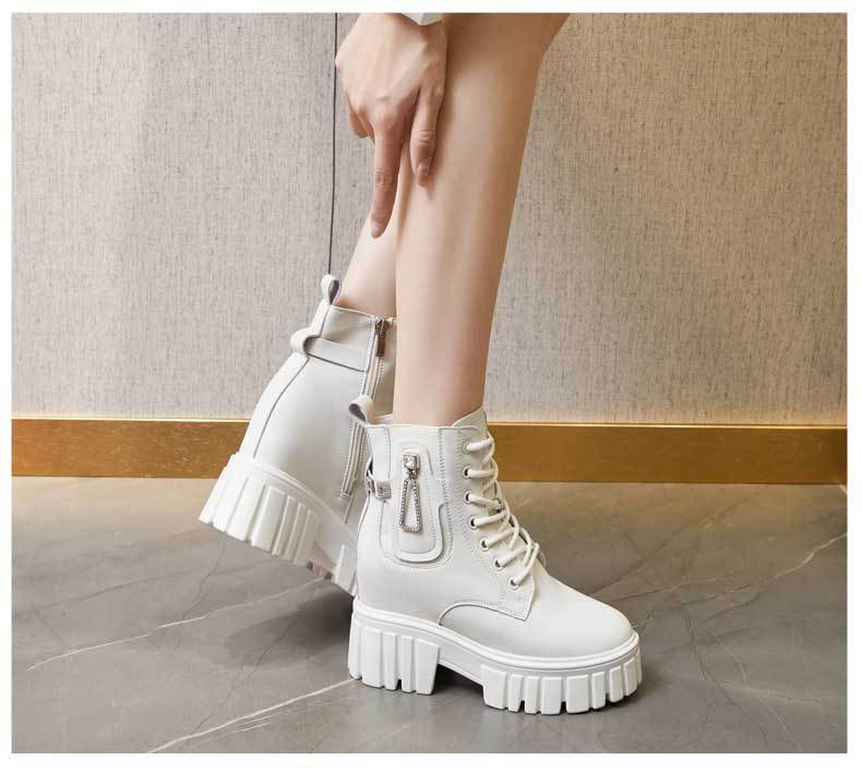 Gothic Platform Leather Ankle Boots