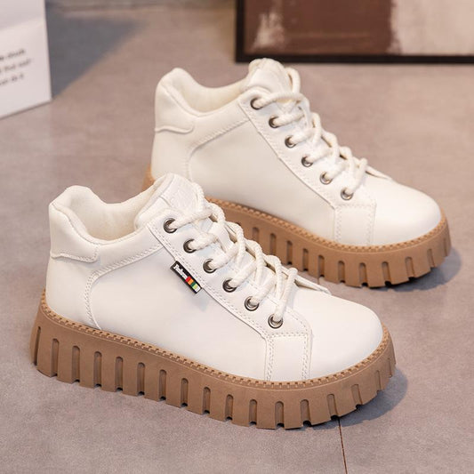 Platform Leather Casual Lace Up Shoes