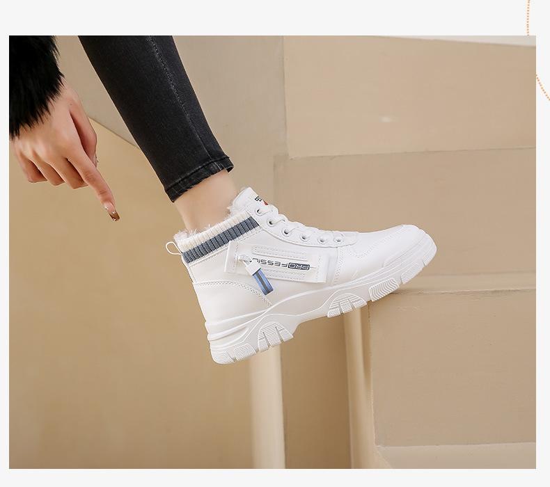 Velvet Warm Leather Walking Outdoor Shoes