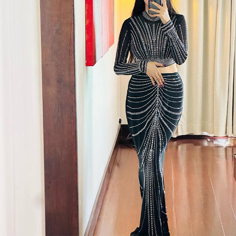 Velvet Long Banquet Dress