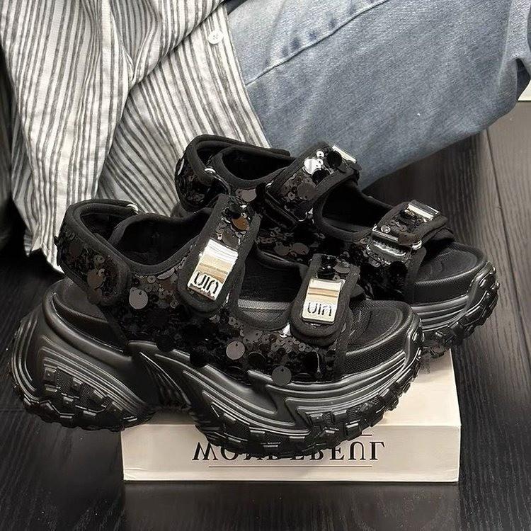 Sequins Chunky Sandals