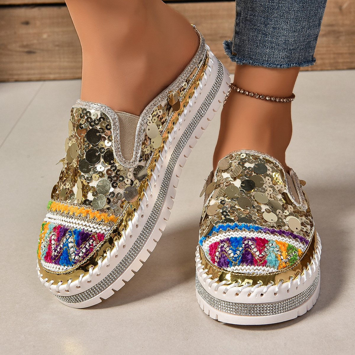 Sequins Comfortable Slippers