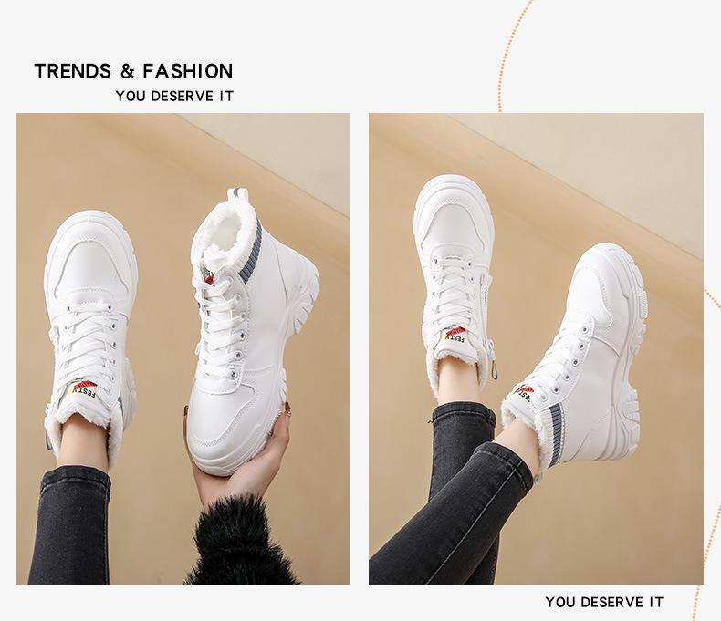 Velvet Warm Leather Walking Outdoor Shoes