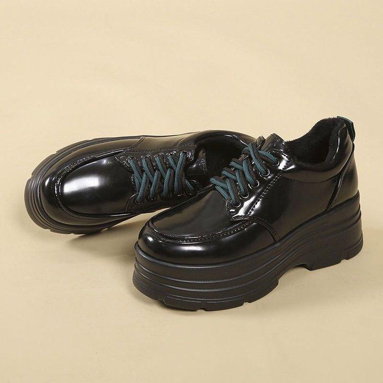 Black Lace-Up Leather Shoes