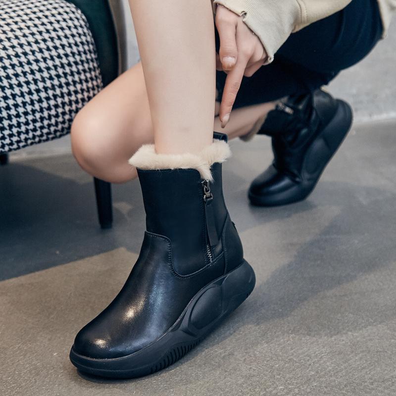 Soft Leather Comfy Zipper Ankle Boots