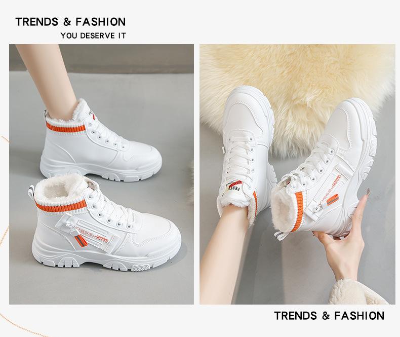 Velvet Warm Leather Walking Outdoor Shoes