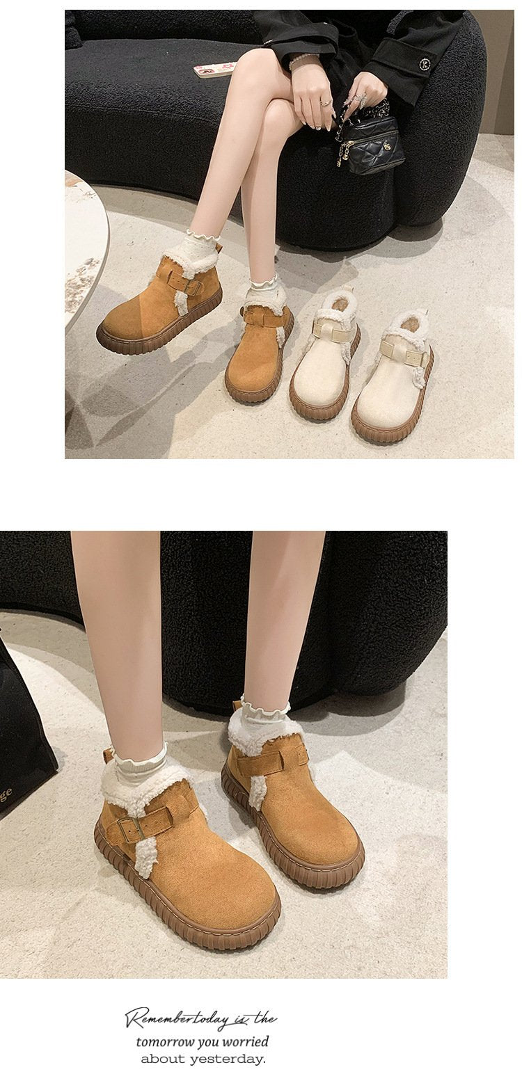 Solid-Color Warm Snow Boots