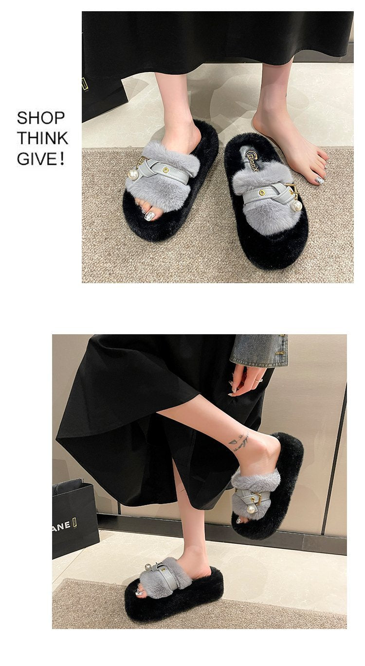 Color Matching Warm Fluffy Slippers