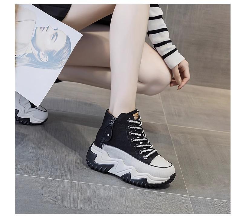 Outdoor Non-slip Leather Chunky Sneakers