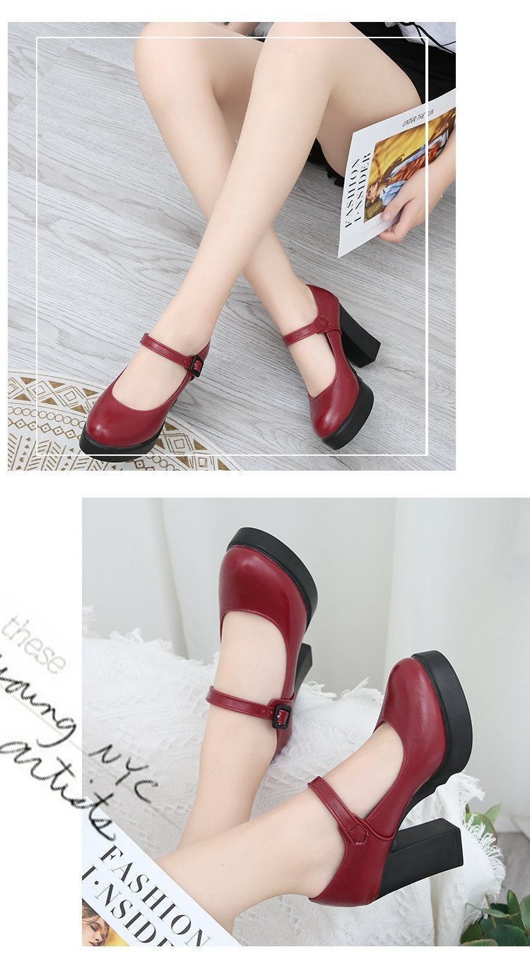 Buckle Strap High-Heels Shoes