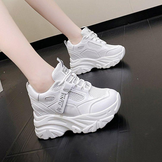 Breathable Mesh Lace-Up Chunky Sneakers