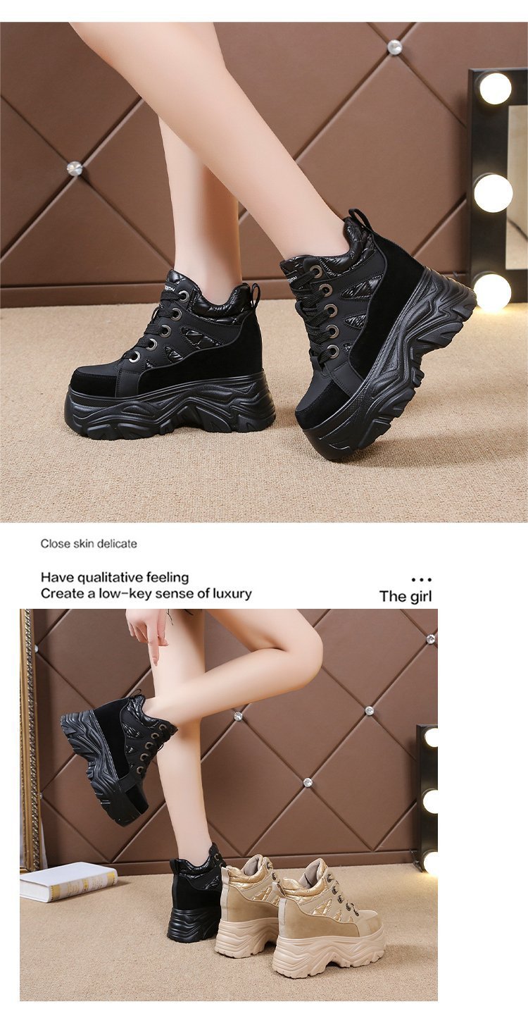 Heightening Lace-Up Chunky Shoes