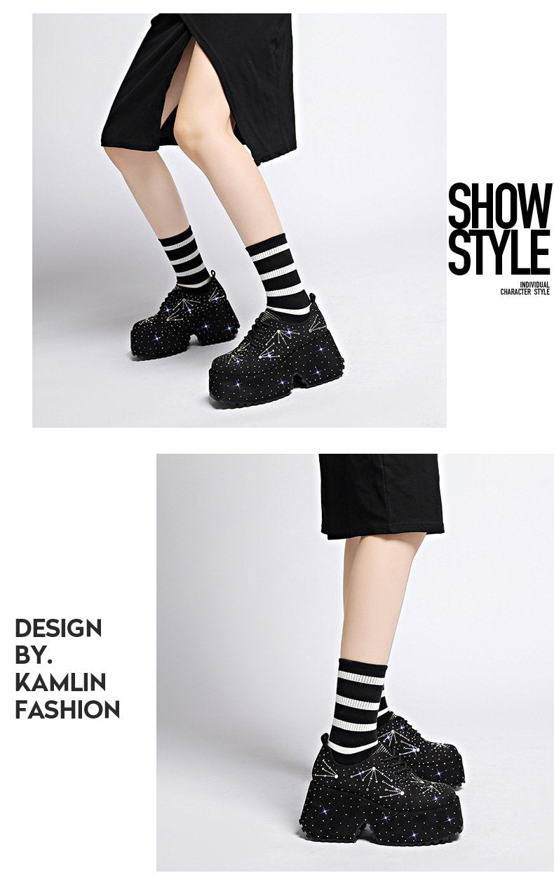 Rhinestone Casual Muffin Shoes